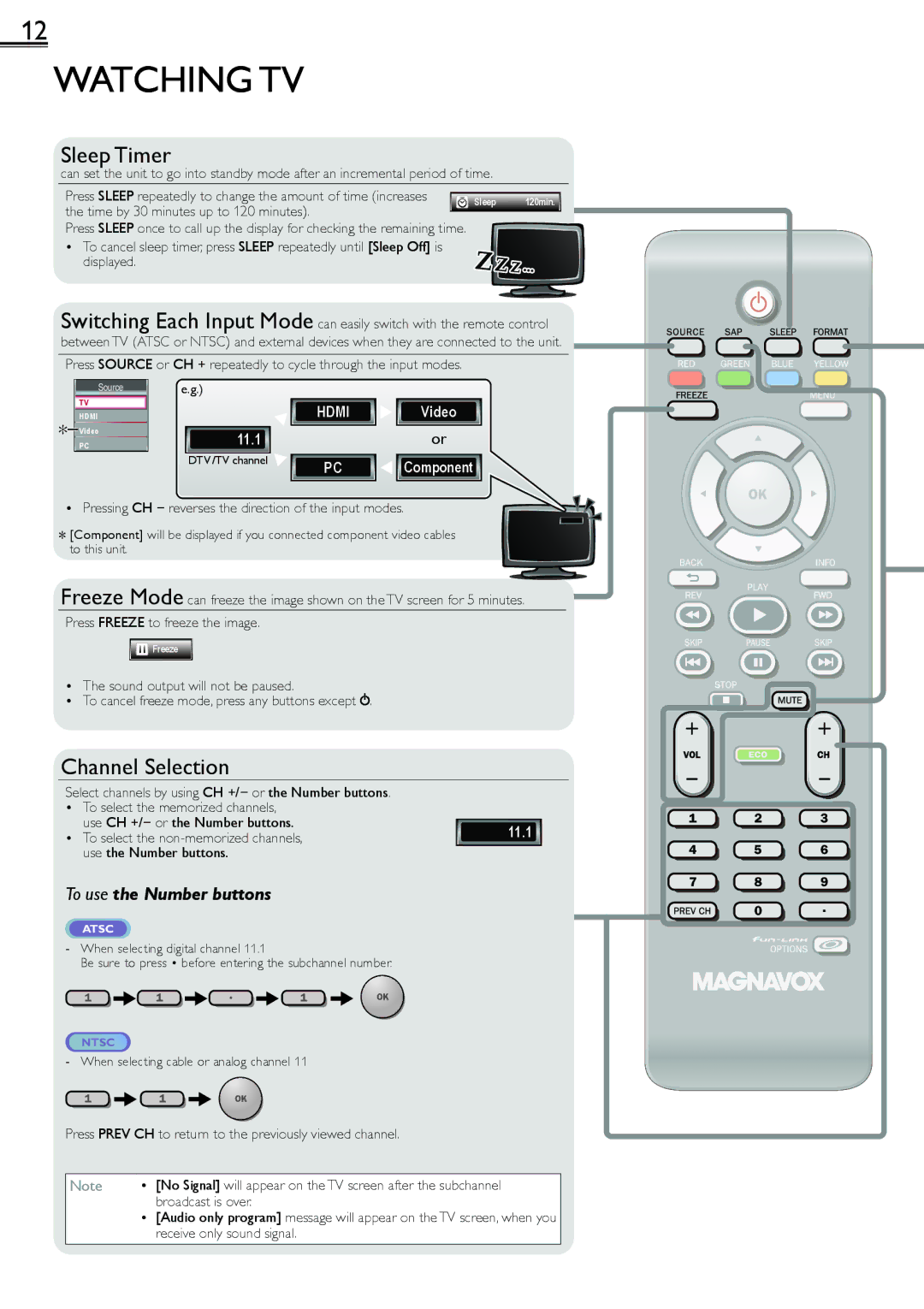 Magnavox 1-866-341-3738, 19ME601B owner manual Watching TV 