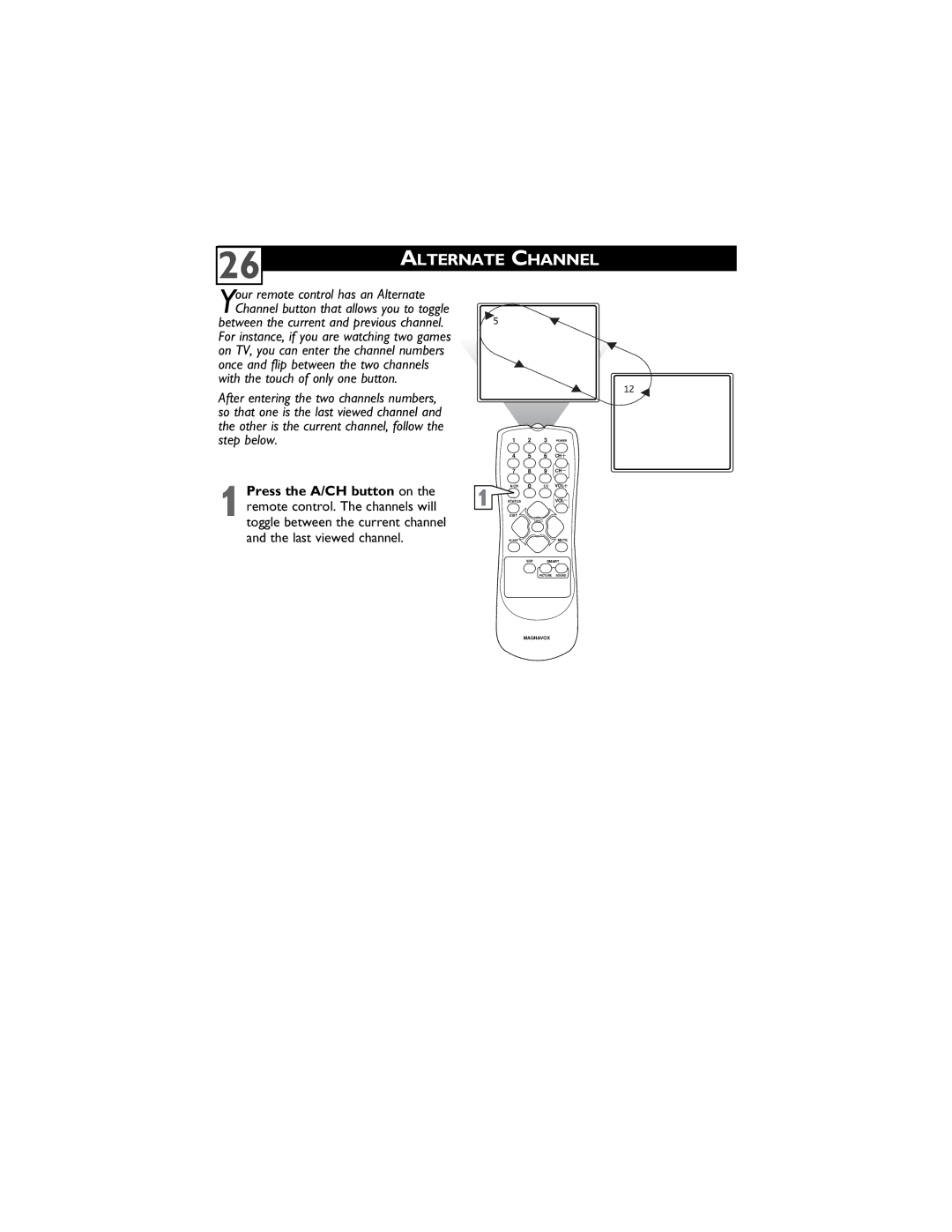 Magnavox 14MS2331/17, 20MS2331/17, 20MS2331/37R user manual Alternate Channel 