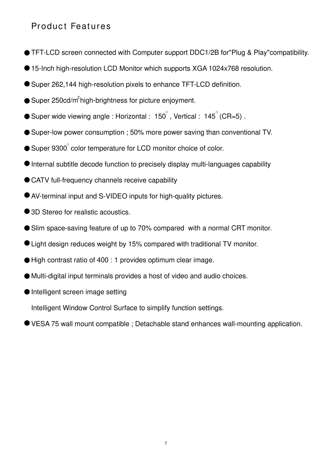 Magnavox 15MF050V/17 operating instructions Product Features 