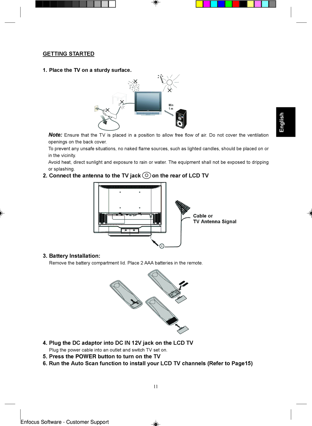 Magnavox 15MF400T/37 Series manual Getting Started, Place the TV on a sturdy surface 