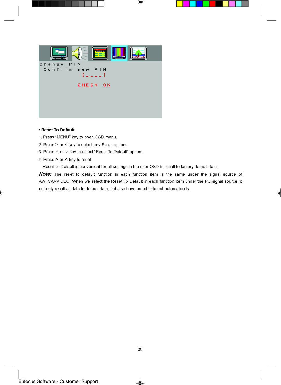 Magnavox 15MF400T/37 Series manual Reset To Default 