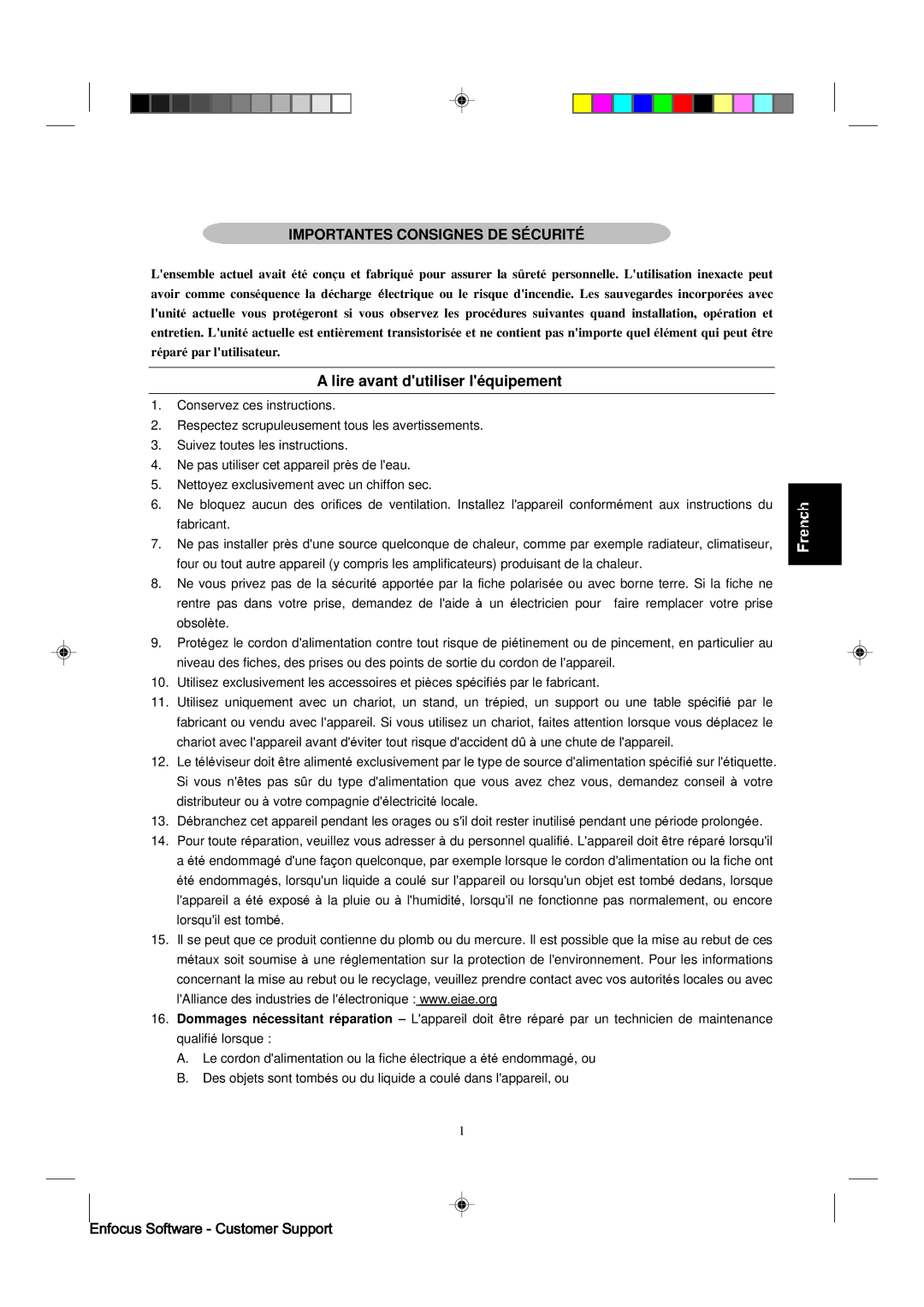 Magnavox 15MF400T/37 manual Lire avant dutiliser léquipement, Importantes Consignes DE Sécurité 