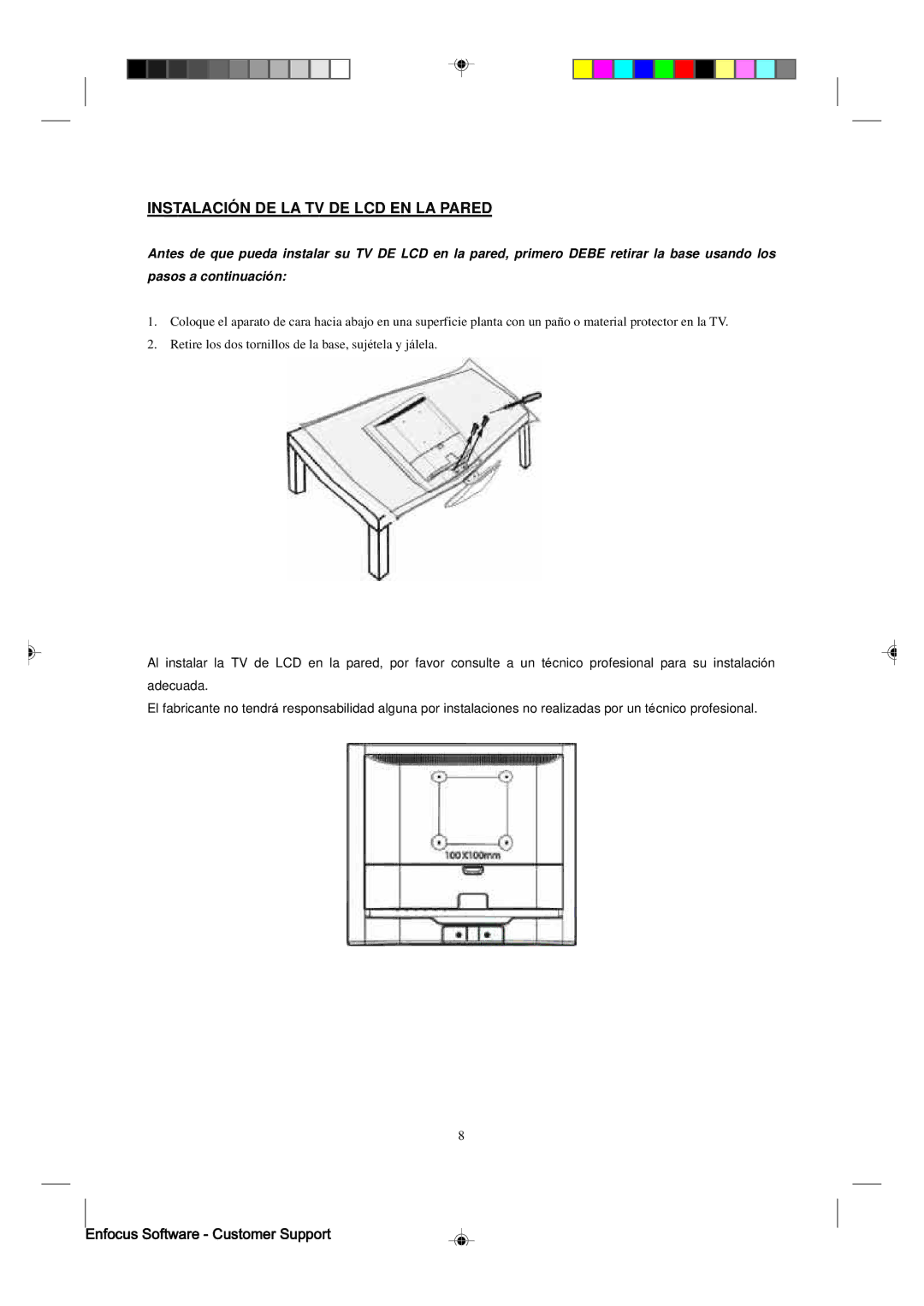 Magnavox 15MF400T/37 manual Instalación DE LA TV DE LCD EN LA Pared 