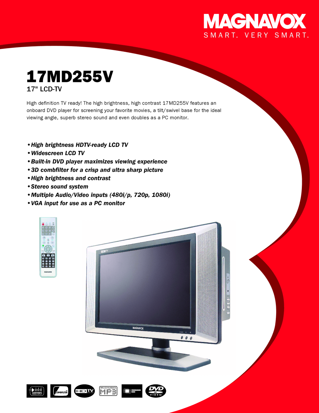 Magnavox 17MD255V important safety instructions Table of Contents 