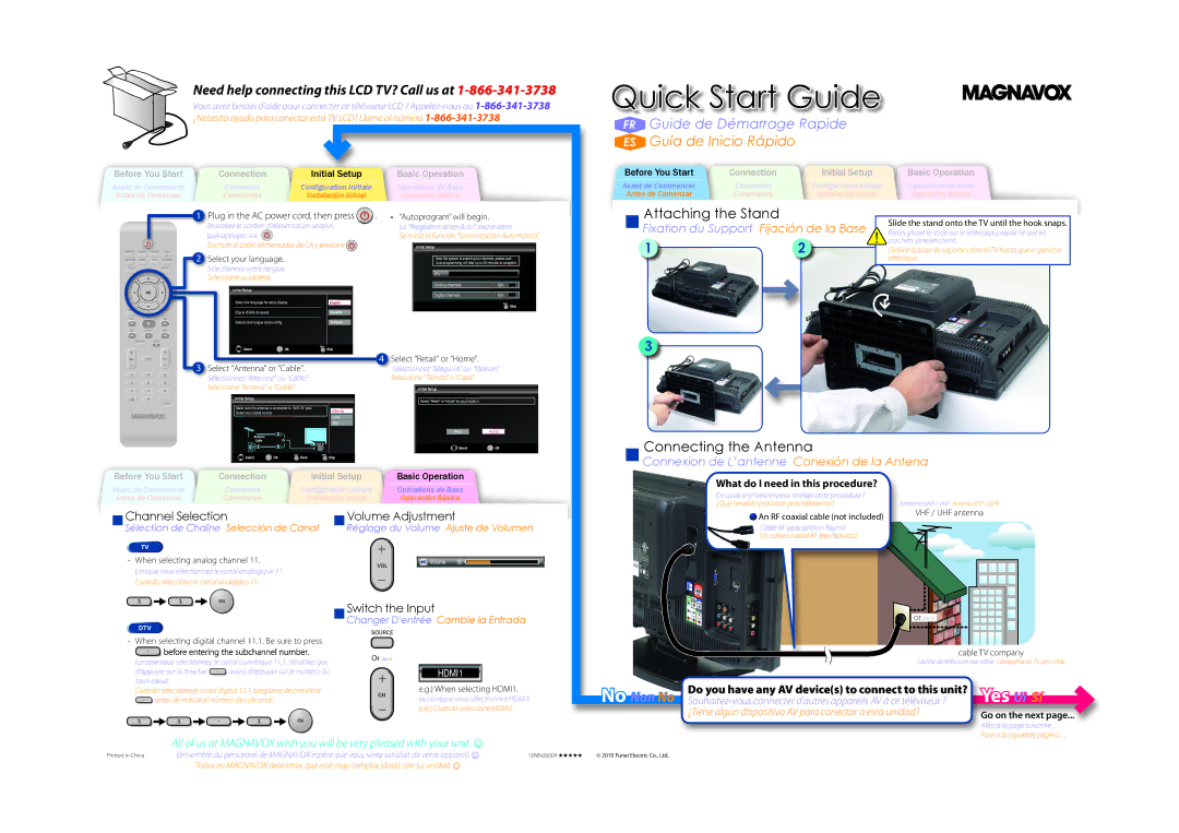 Magnavox 19MD350B/F7 quick start Quick Start Guidee 