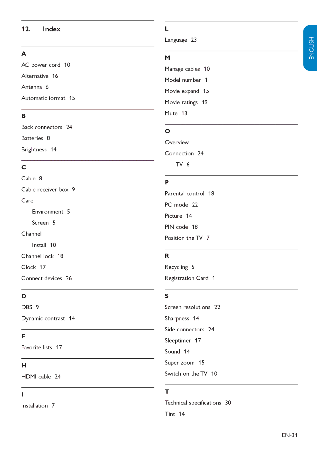 Magnavox 19MF338B user manual Index 