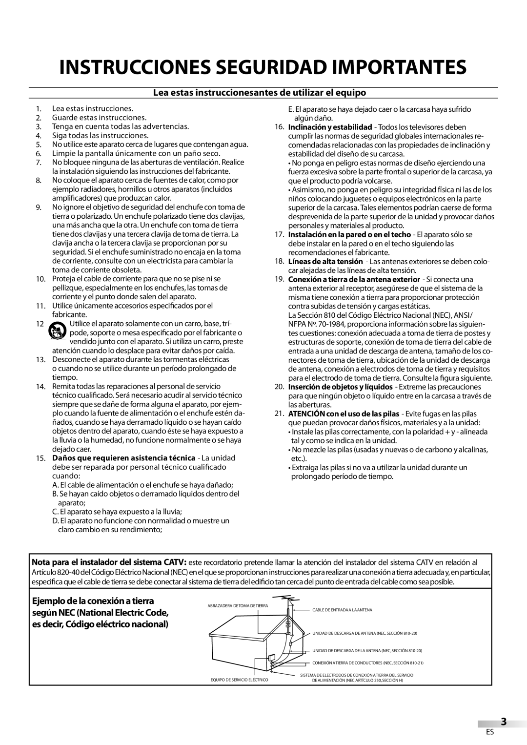 Magnavox 22MF339B Lea estas instruccionesantes de utilizar el equipo, Limpie la pantalla únicamente con un paño seco 