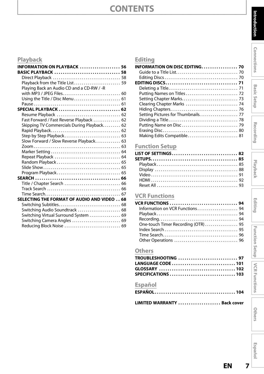 Magnavox 1VMN26713A owner manual Contents 