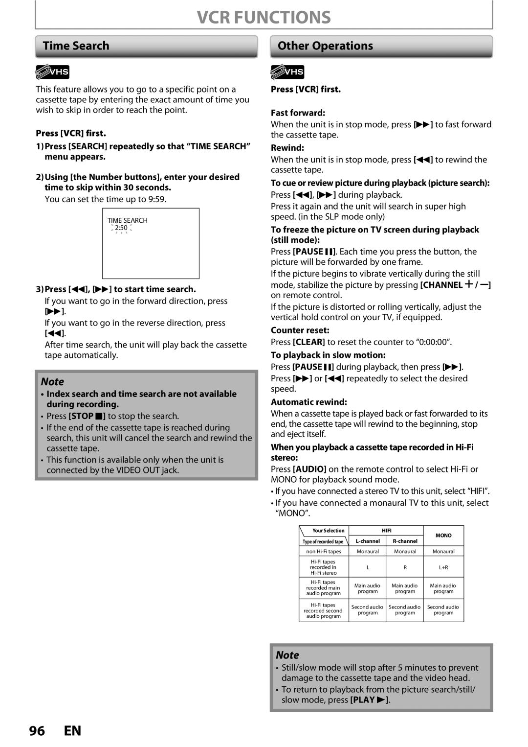 Magnavox 1VMN26713A owner manual Other Operations 