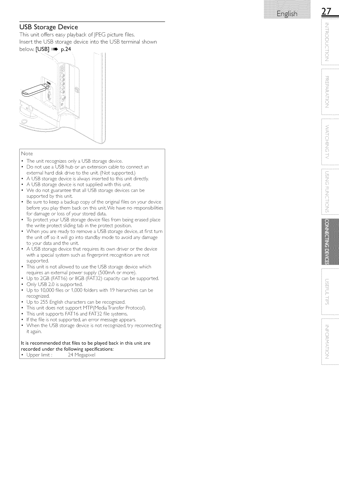 Magnavox 19ME601B, 22ME601B owner manual USB Storage Device 