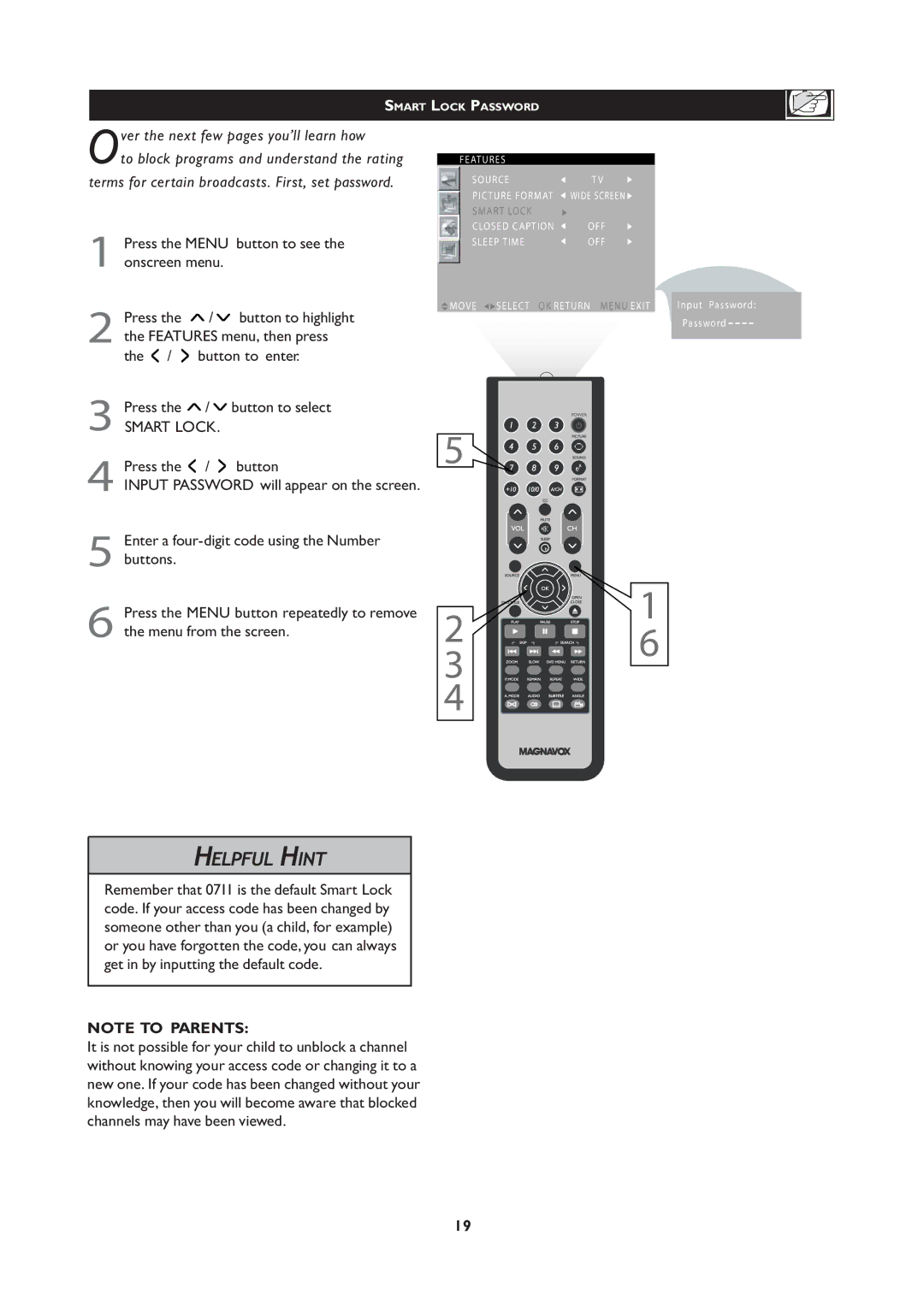 Magnavox 20MF Series, 251W Series user manual Smart Lock 