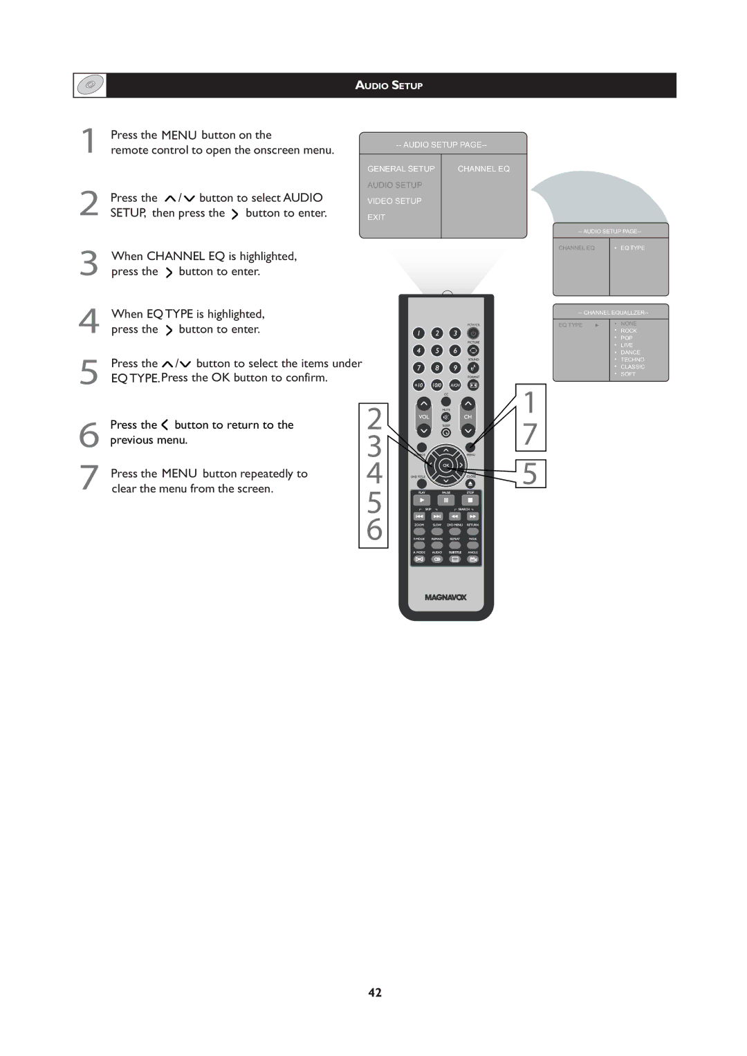 Magnavox 251W Series, 20MF Series user manual Press Button to return to Previous menu 