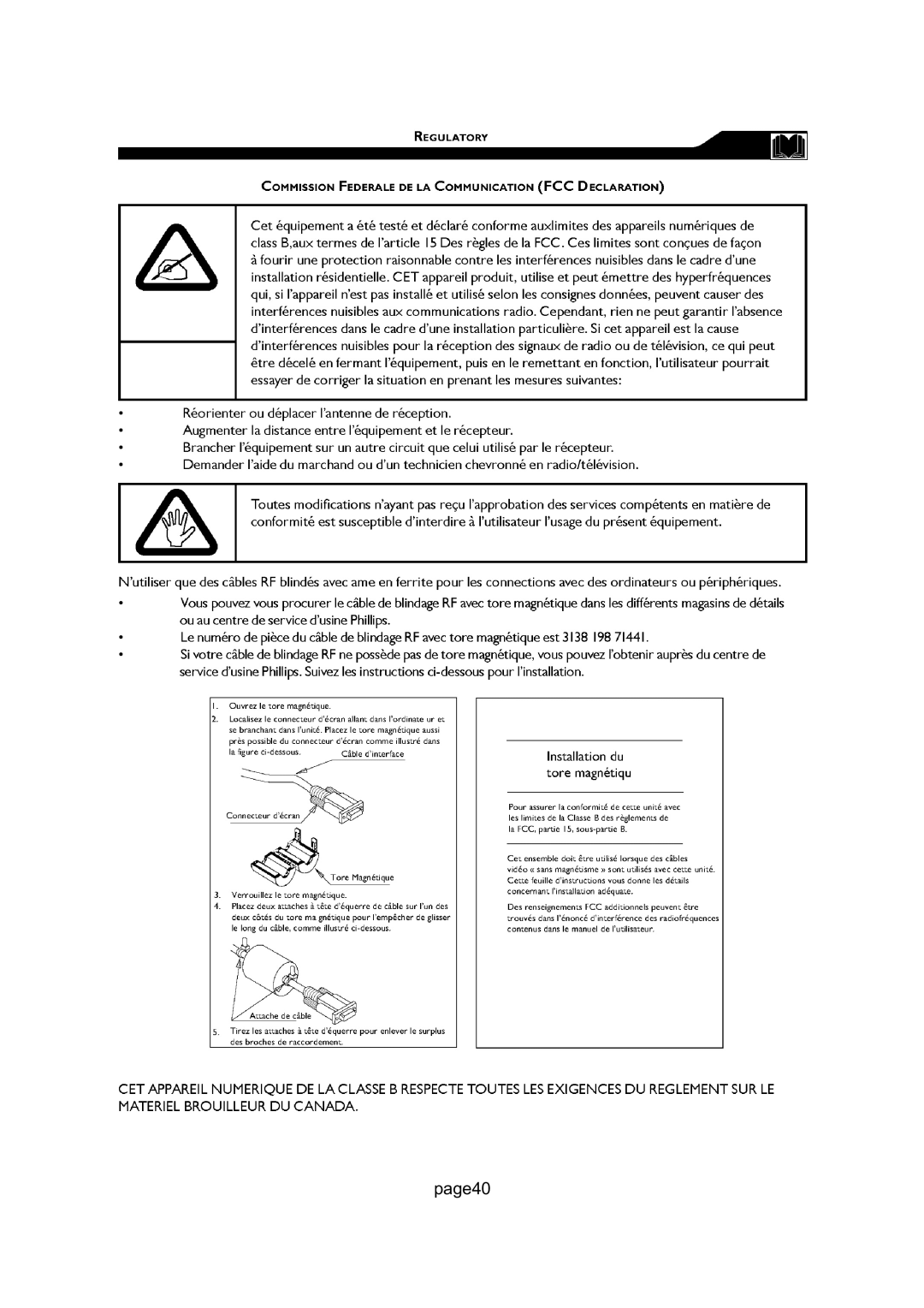 Magnavox 26MD255V manual Page40 