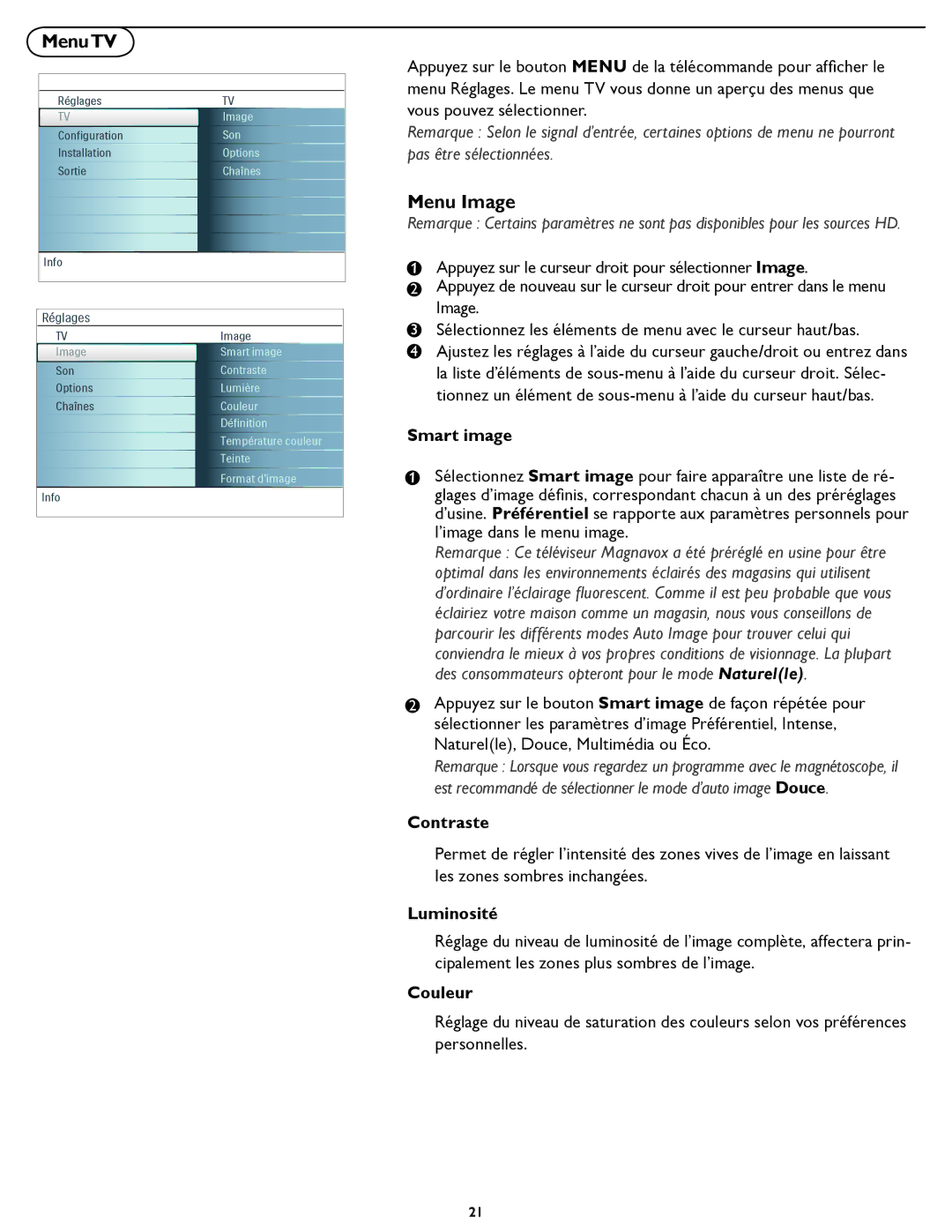 Magnavox 26MD/32MD251D user manual MenuTV, Menu Image 