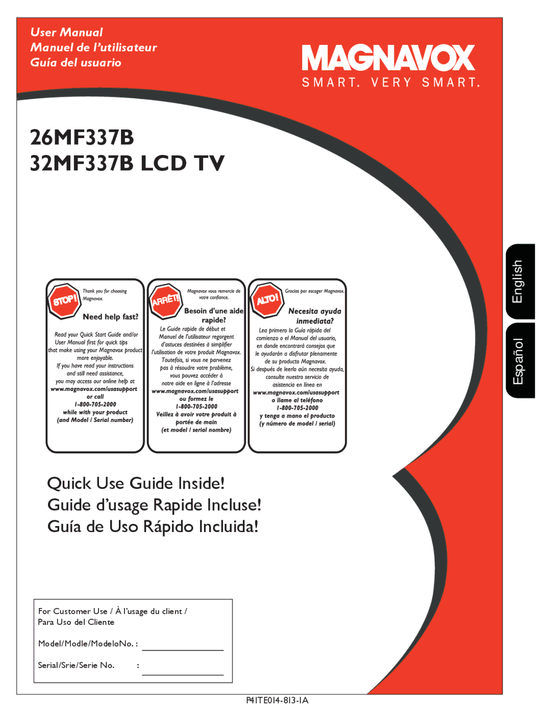 Magnavox user manual 26MF337B 32MF337B LCD TV 