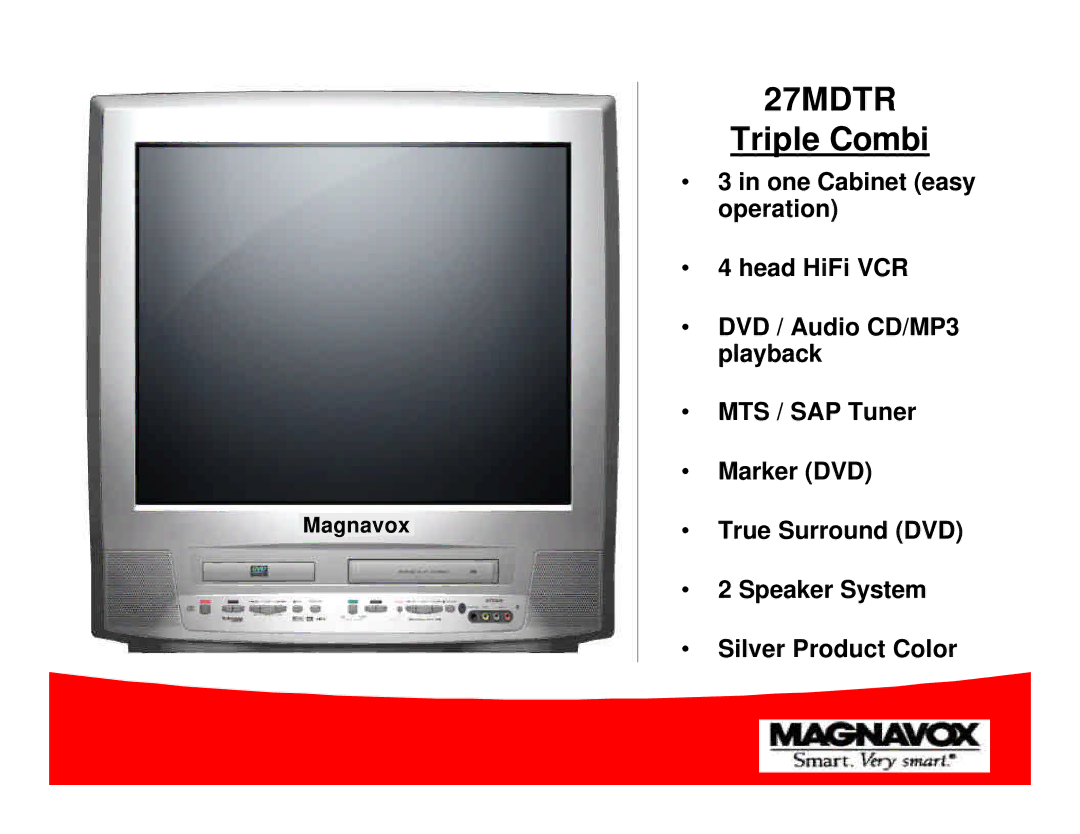 Magnavox 27MDTR manual Triple Combi 