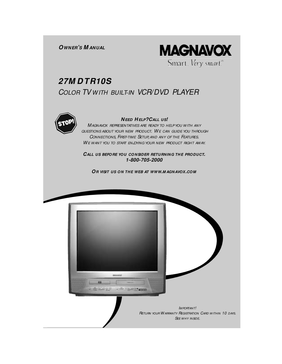 Magnavox 27MDTR10S owner manual 