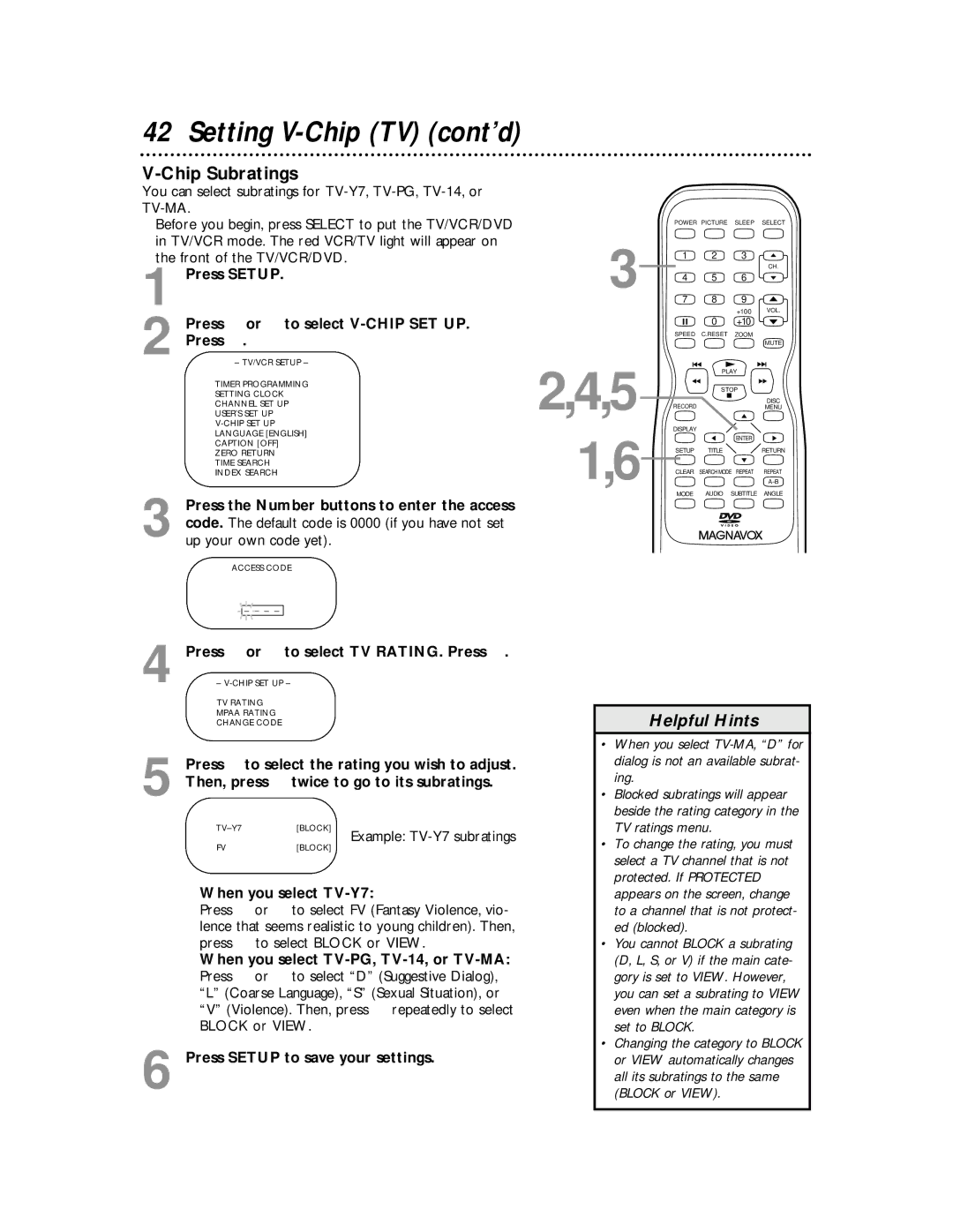 Magnavox 27MDTR10S owner manual Chip Subratings 