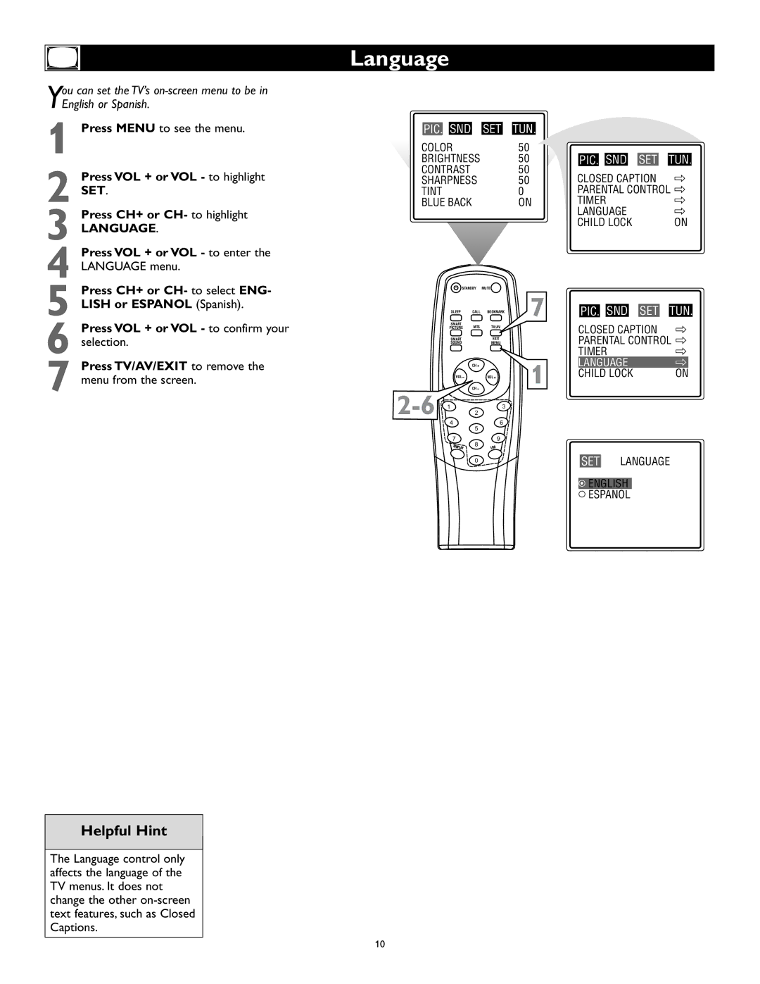 Magnavox 27MS343S owner manual Language 