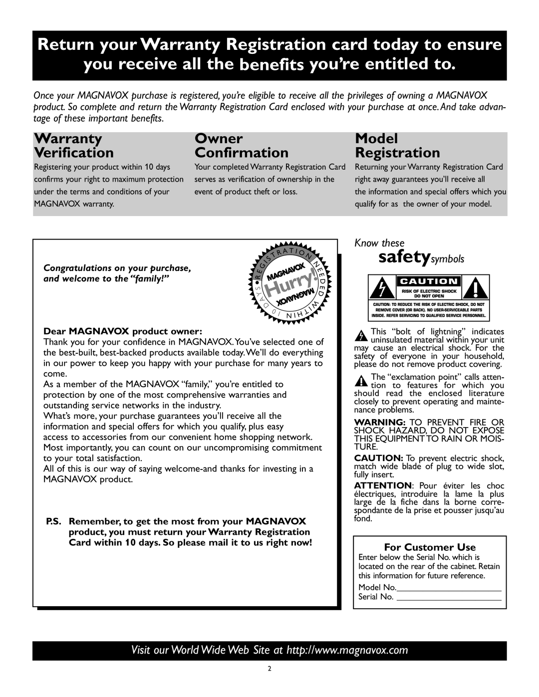 Magnavox 27MS343S owner manual AHurry 