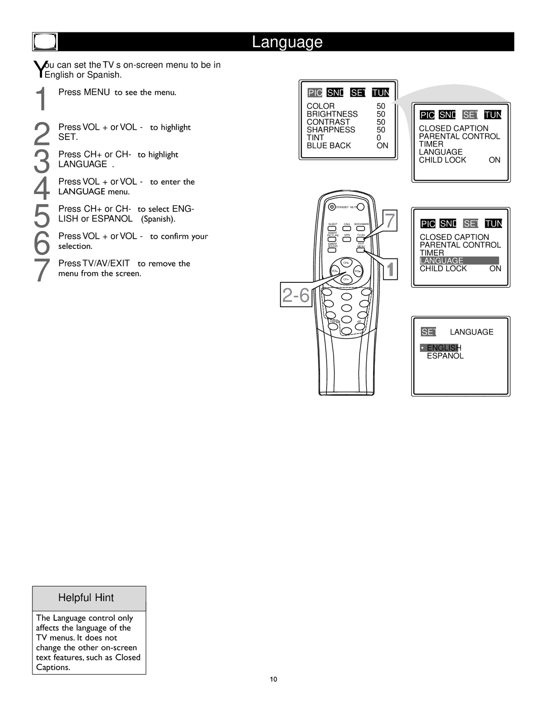 Magnavox 27MS345S owner manual Language 