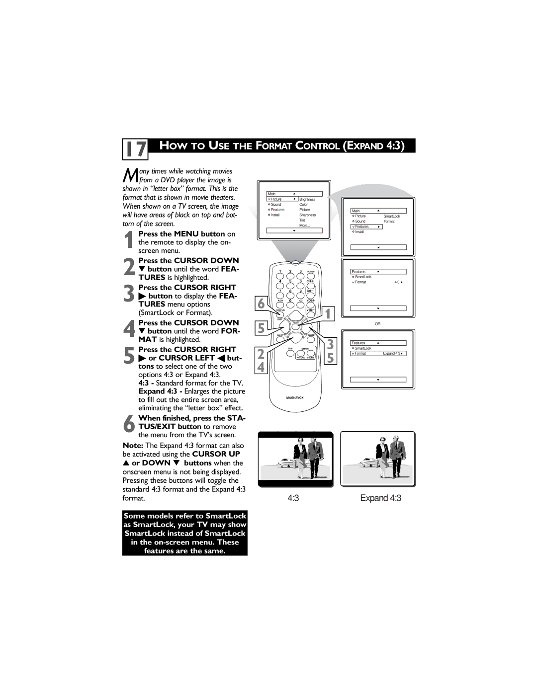 Magnavox 27MS4504 user manual HOW to USE the Format Control Expand 