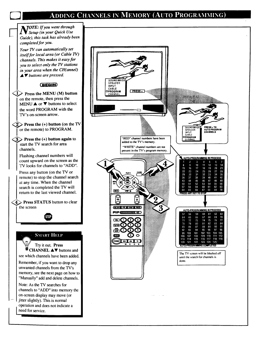 Magnavox 27TP83 C101 owner manual Press the Menu M button, Word Program with, Press the + button on the TVI 