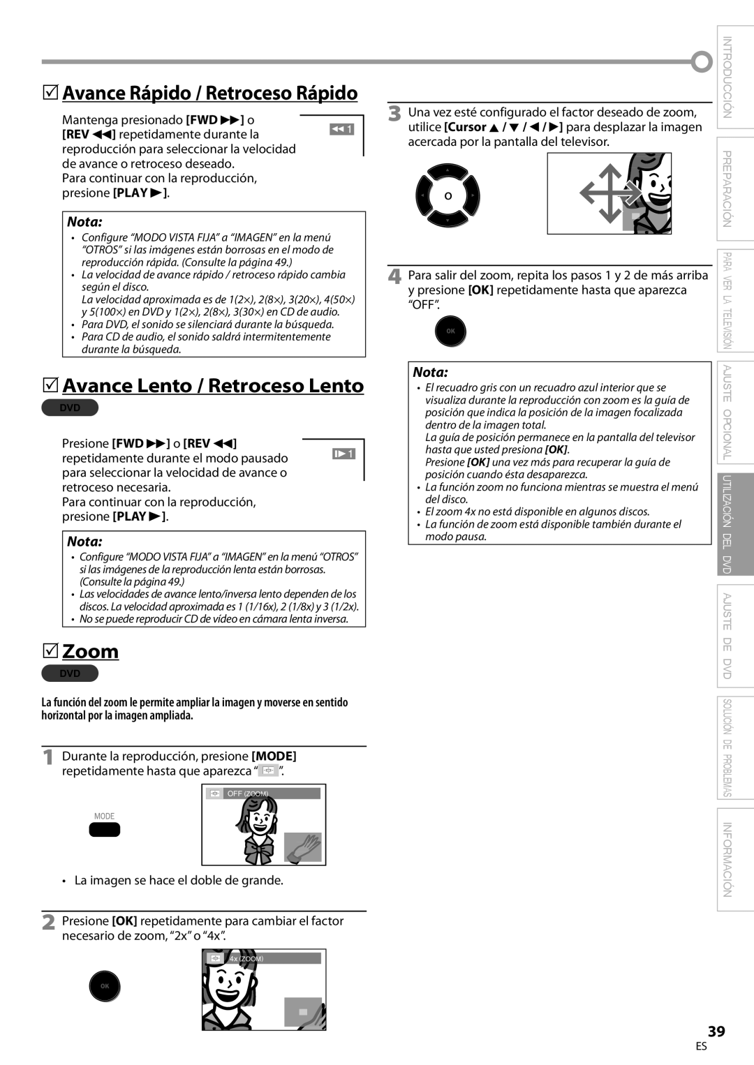 Magnavox 32MD359B user manual Acercada por la pantalla del televisor, Presione OK repetidamente hasta que aparezca OFF 