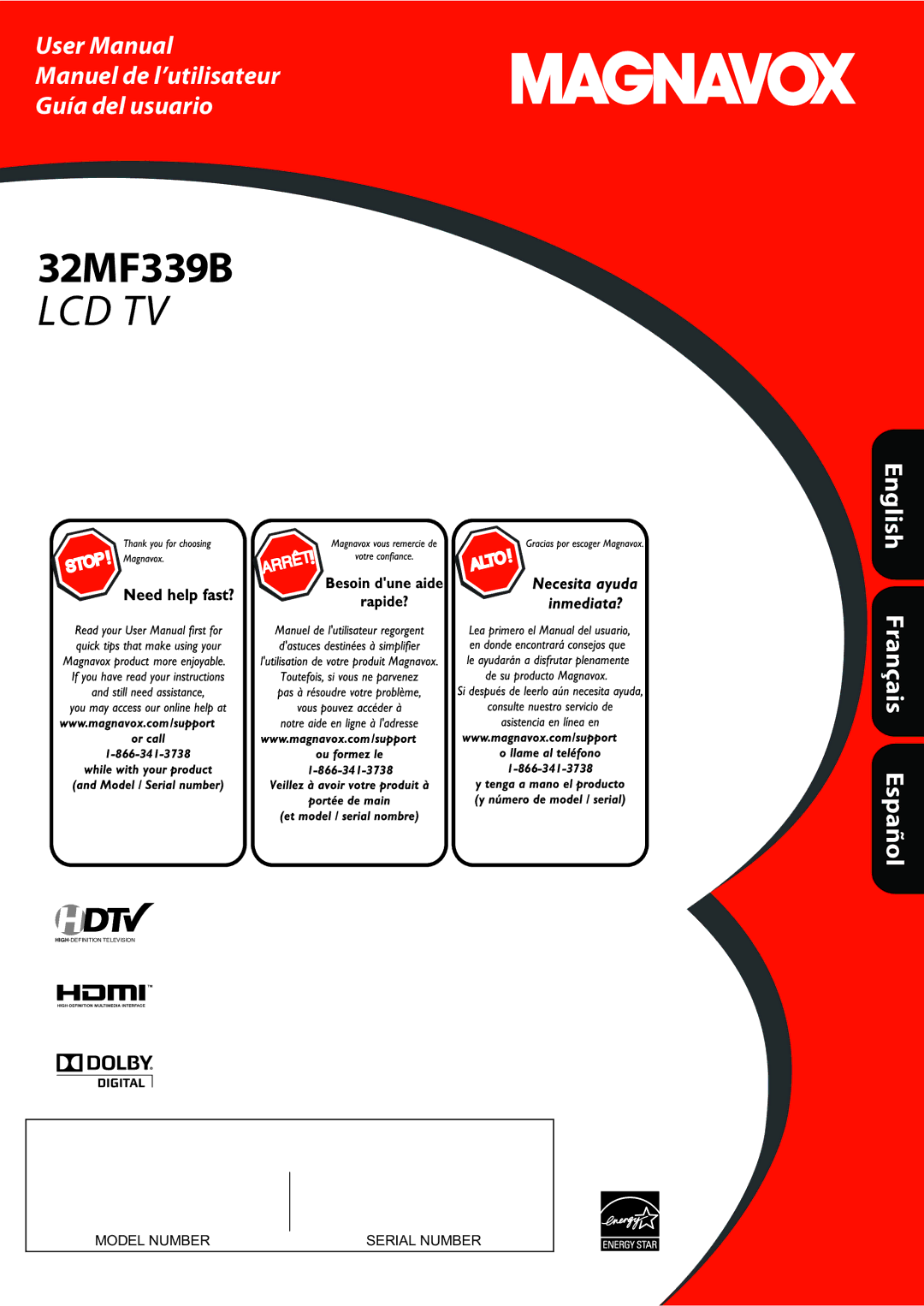 Magnavox 32MF339B user manual 