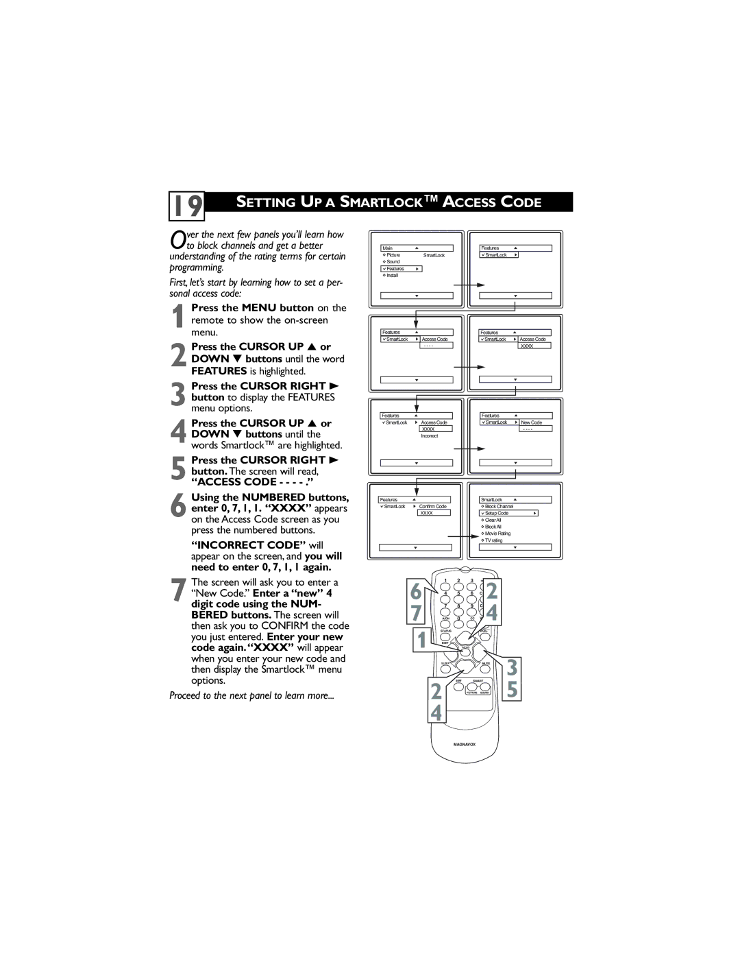 Magnavox 32MT3305/17 user manual Smartlock Access Code 