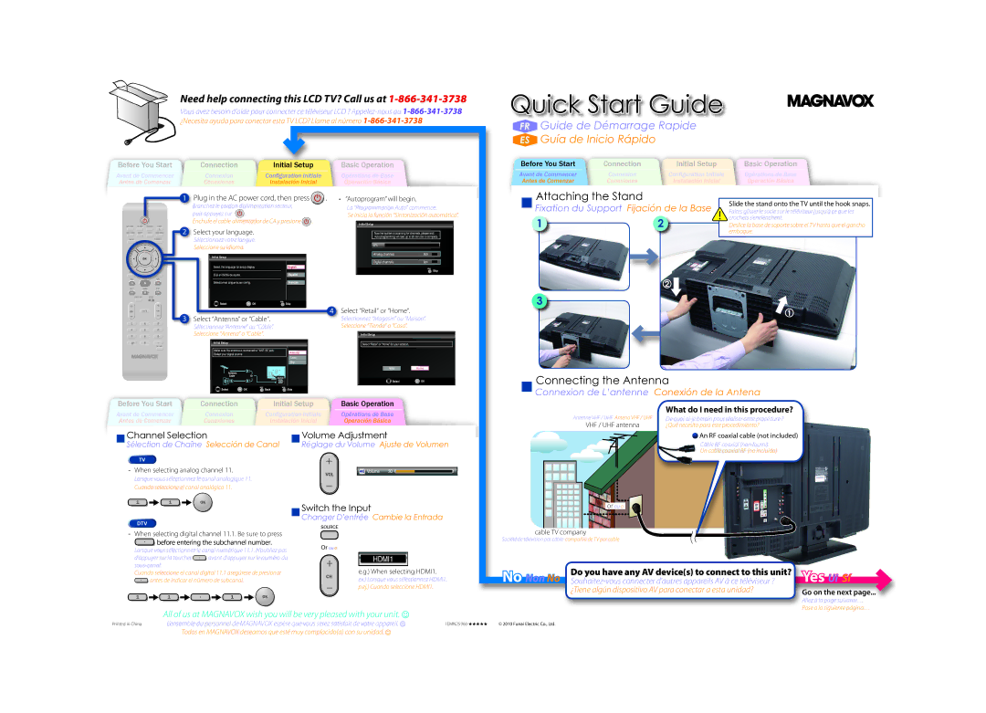 Magnavox 37MD350B/F7 quick start Quick Start Guide 