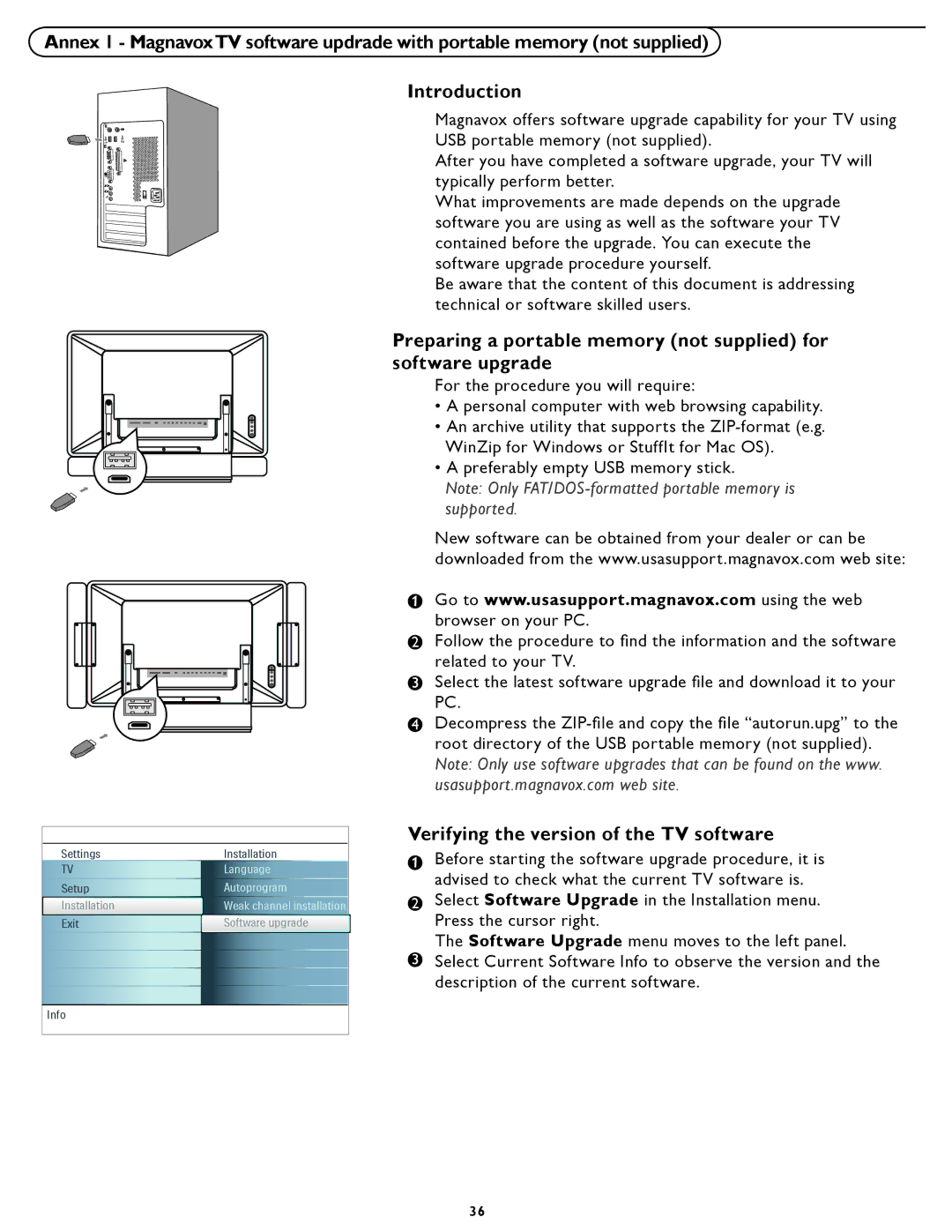 Magnavox 37MF321D user manual Verifying the version of the TV software 