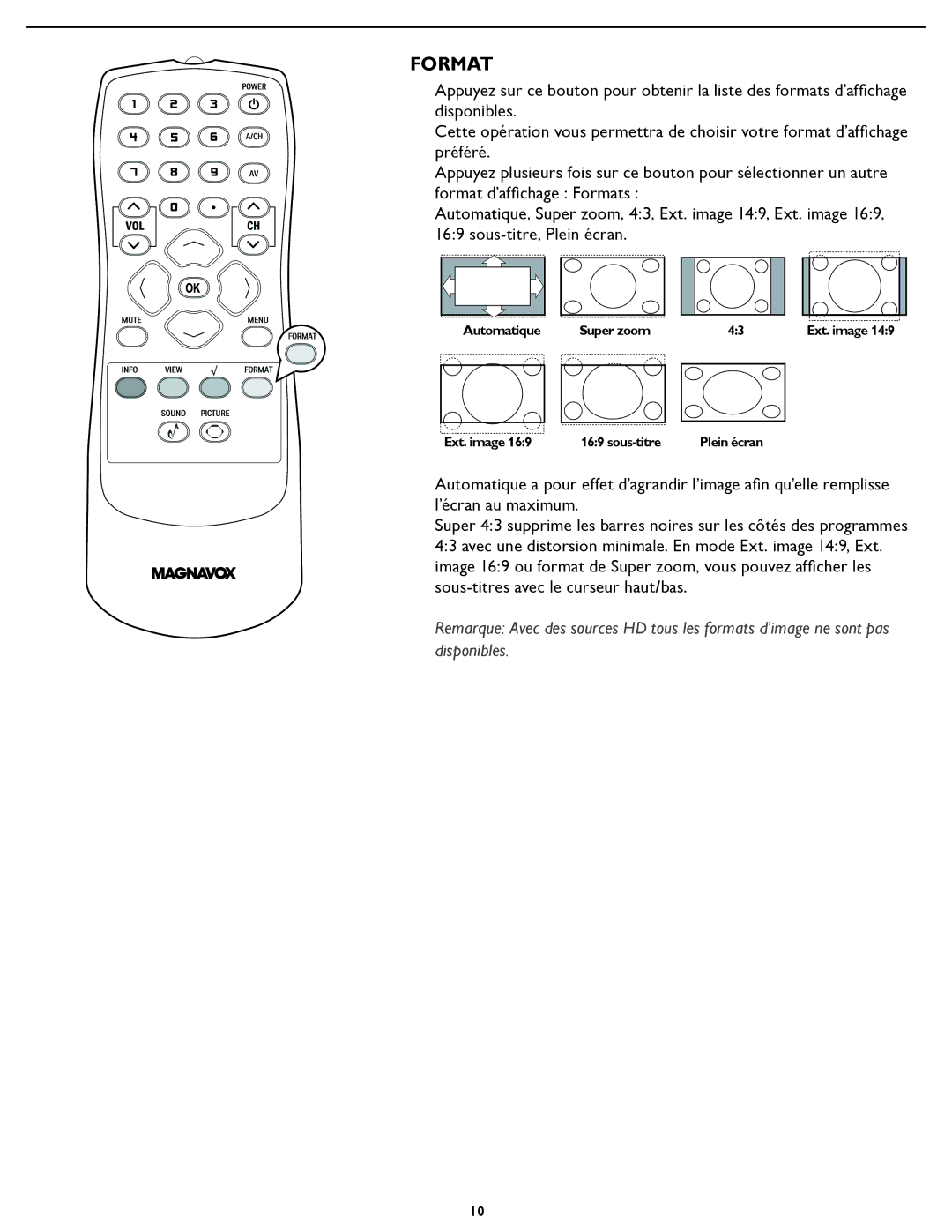 Magnavox 37MF331D user manual Format 