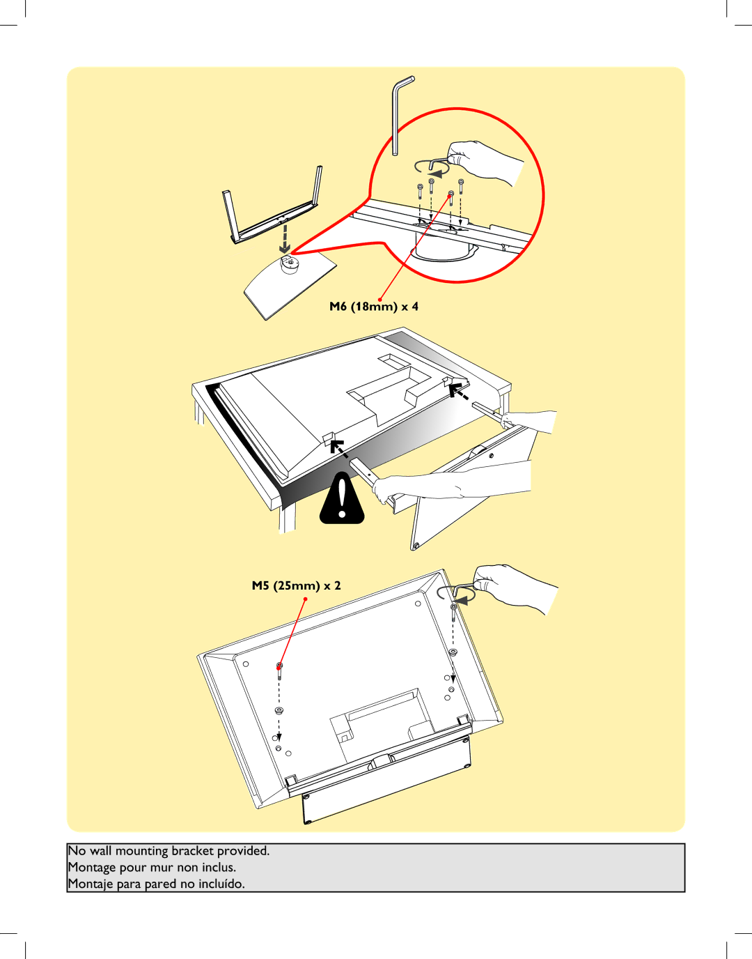 Magnavox 42MF237S user manual M6 18mm x M5 25mm x 