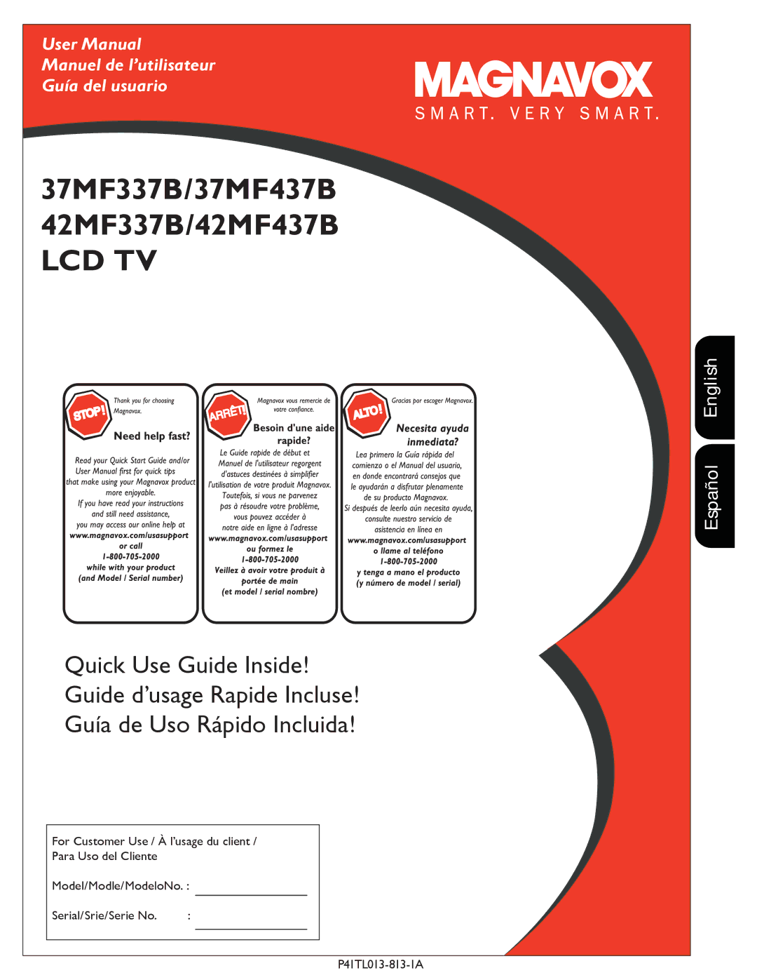 Magnavox 37MF437B, 42MF437B, 37MF337B, 42MF337B user manual Lcd Tv 