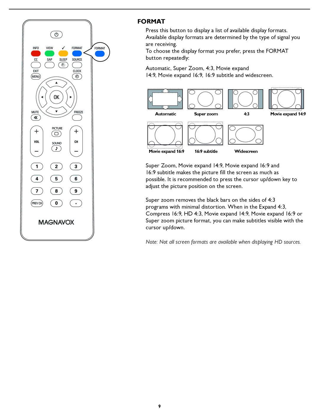 Magnavox 42MF437B, 37MF437B, 37MF337B, 42MF337B user manual Format 