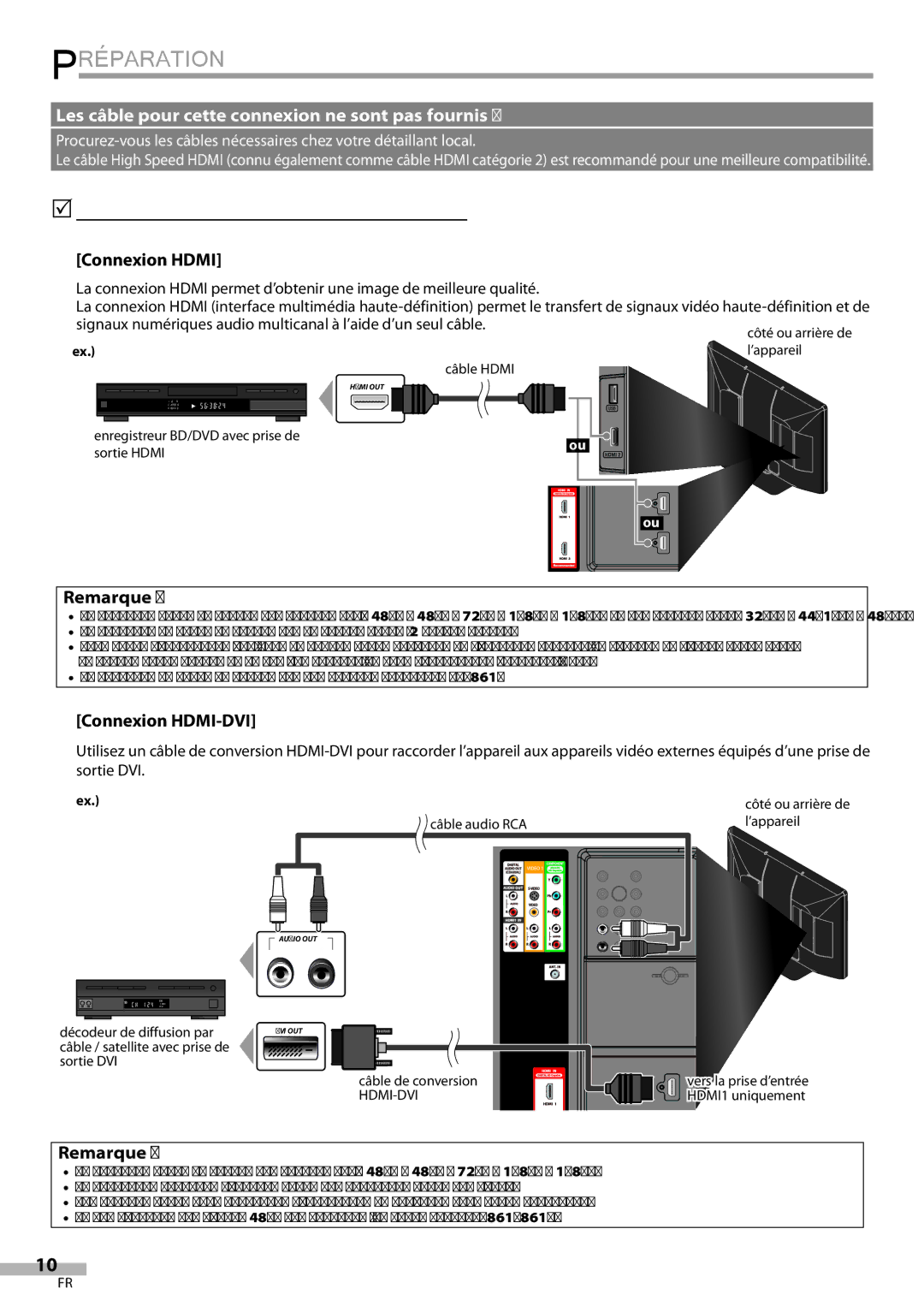 Magnavox 42MF439B user manual 5Connexion d’un Appareil Externe, Connexion Hdmi, Connexion HDMI-DVI 