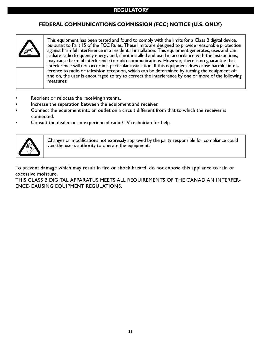 Magnavox 47MF437B user manual Regulatory 