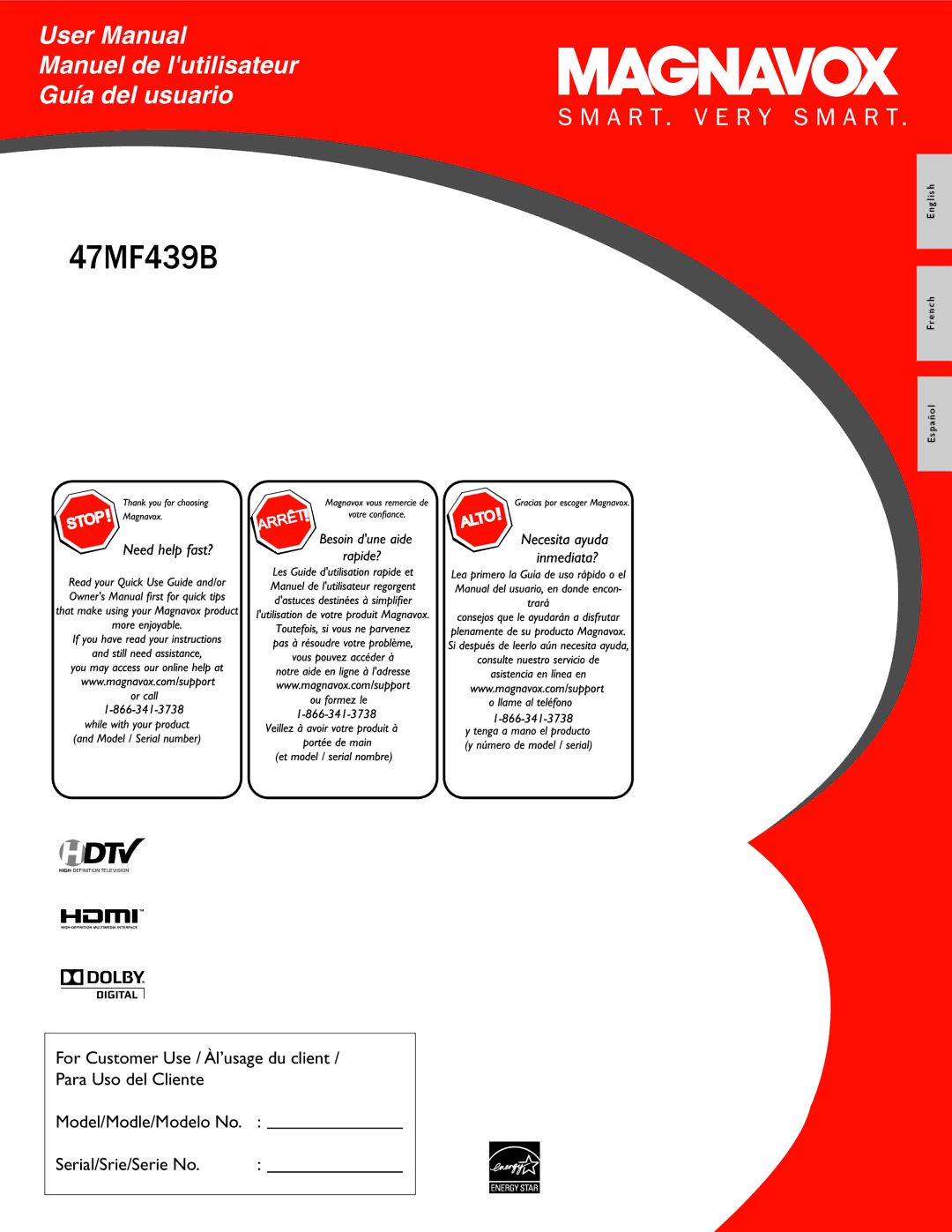 Magnavox 47MF439B user manual 