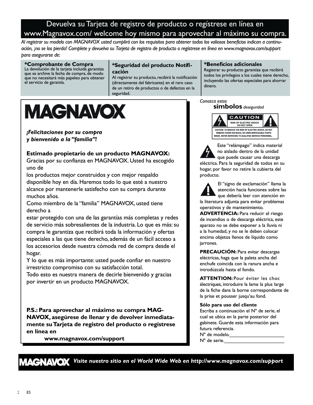 Magnavox 47MF439B user manual 2 ES 