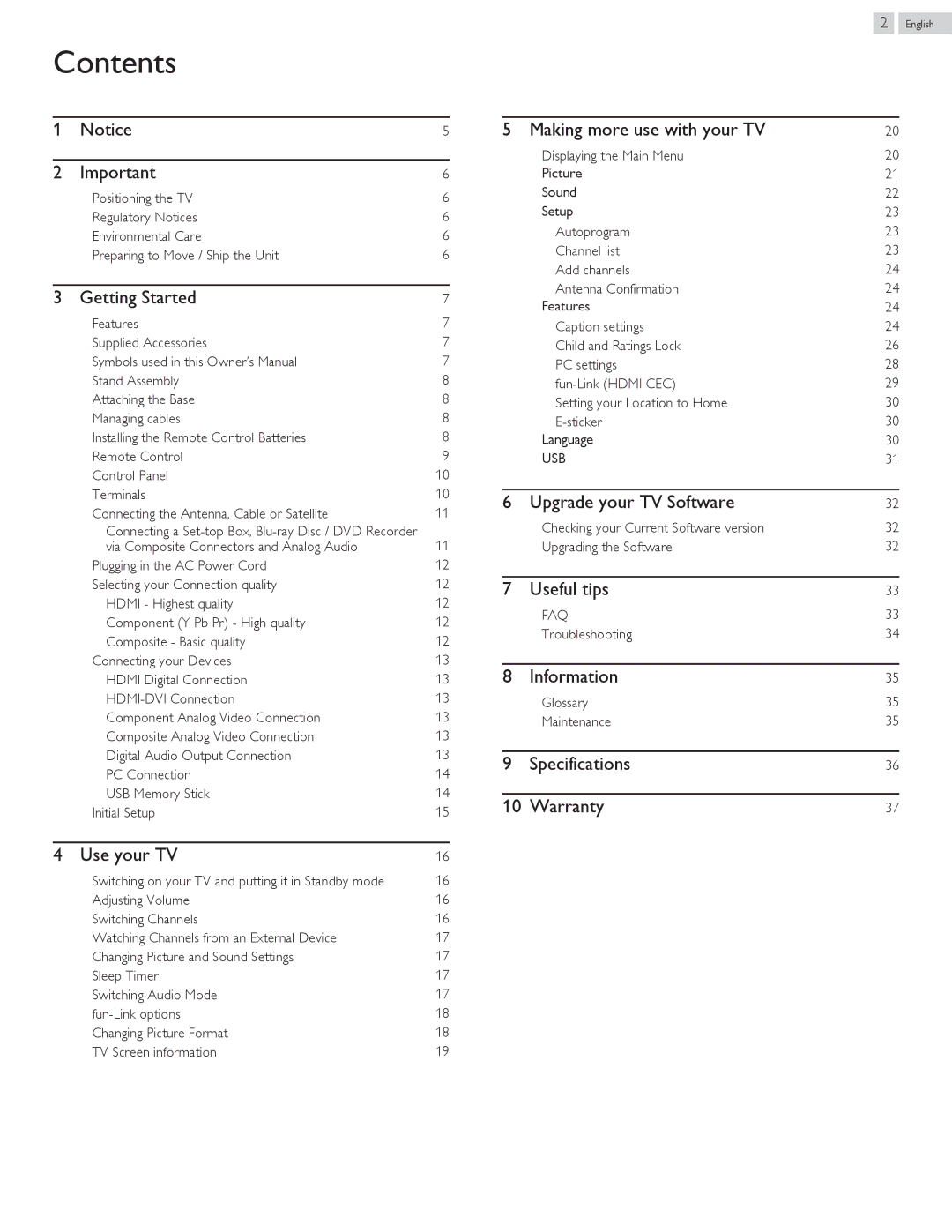 Magnavox 50ME313V/F7 A, 46ME313V/F7 A owner manual Contents 