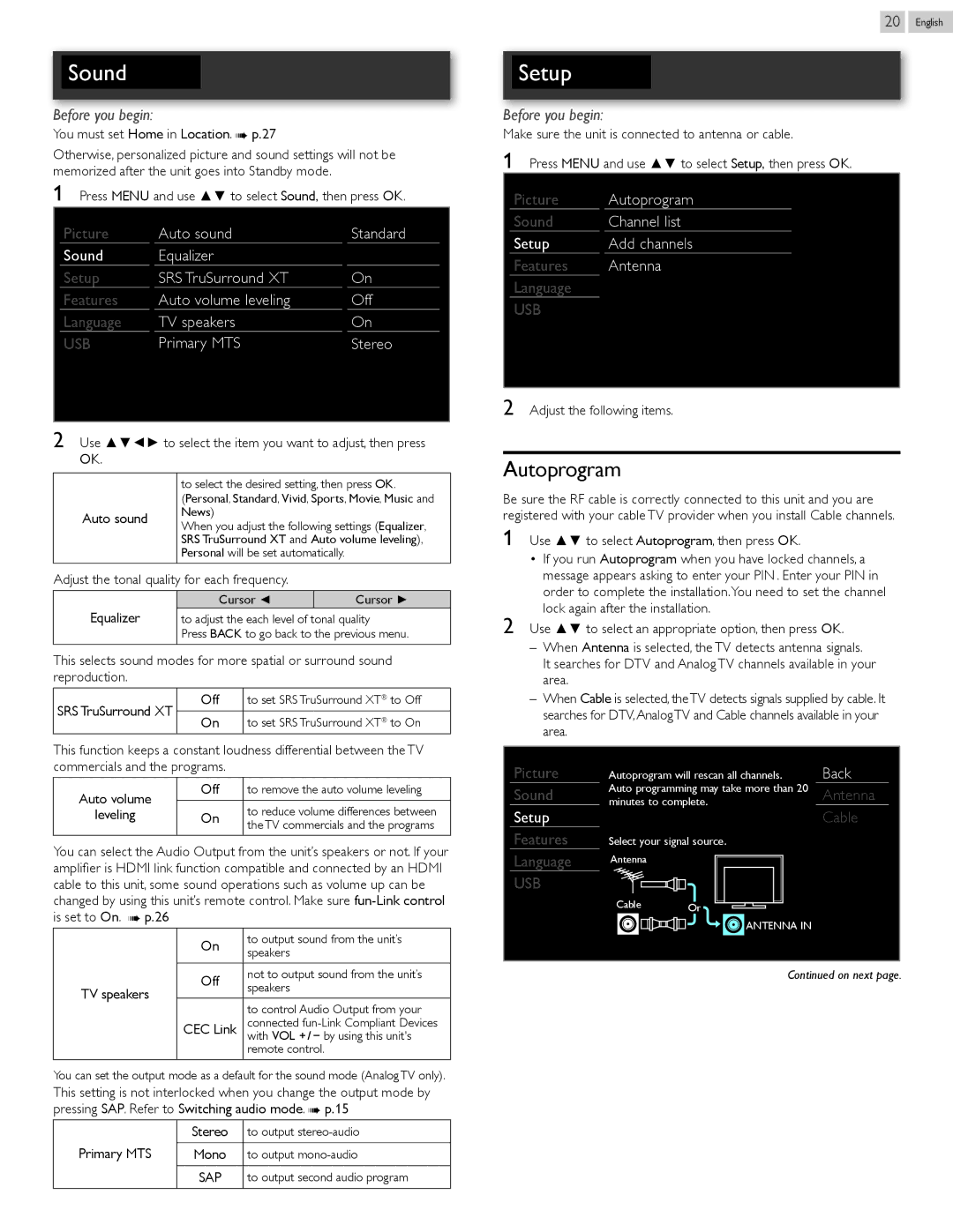 Magnavox 50MF412B, 39MF412B owner manual Autoprogram 