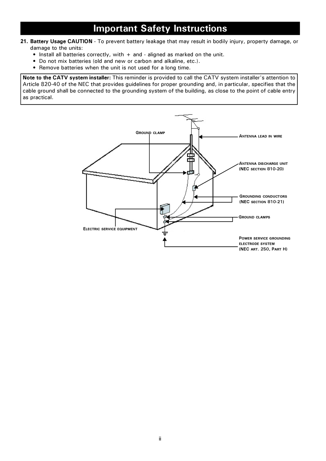 Magnavox 50ML8105D/17 owner manual NEC Section 