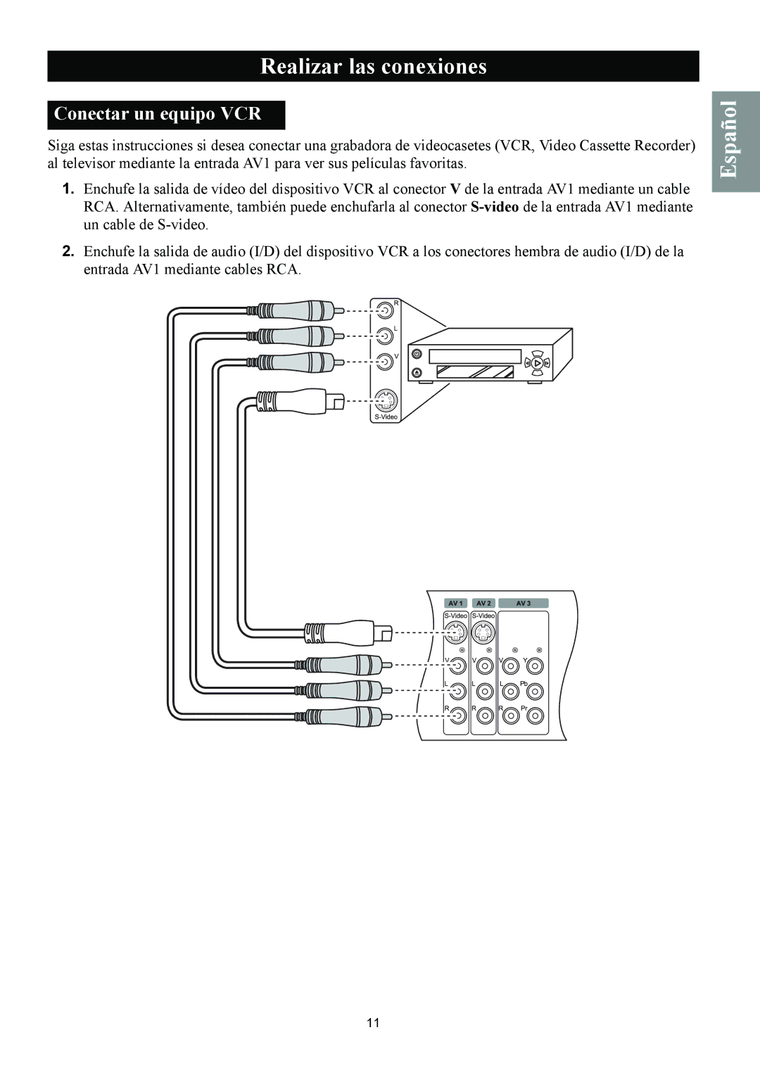 Magnavox 50ML8105D/17 owner manual Conectar un equipo VCR 