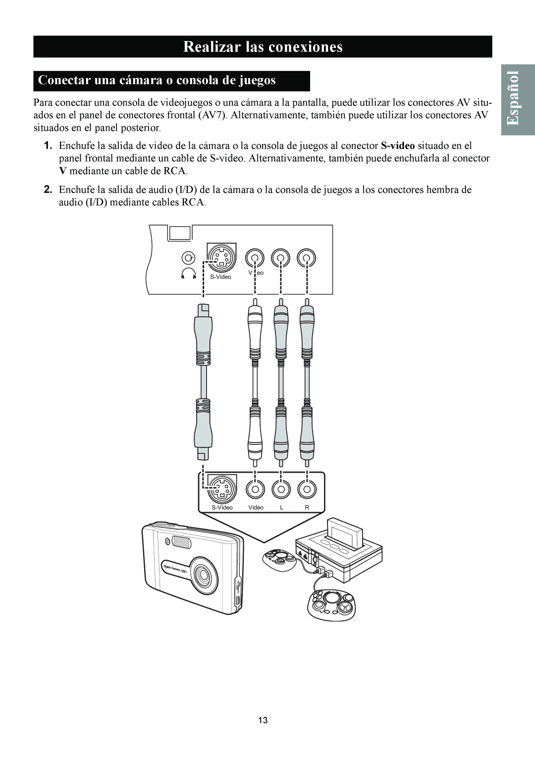 Magnavox 50ML8105D/17 owner manual Conectar una cámara o consola de juegos 