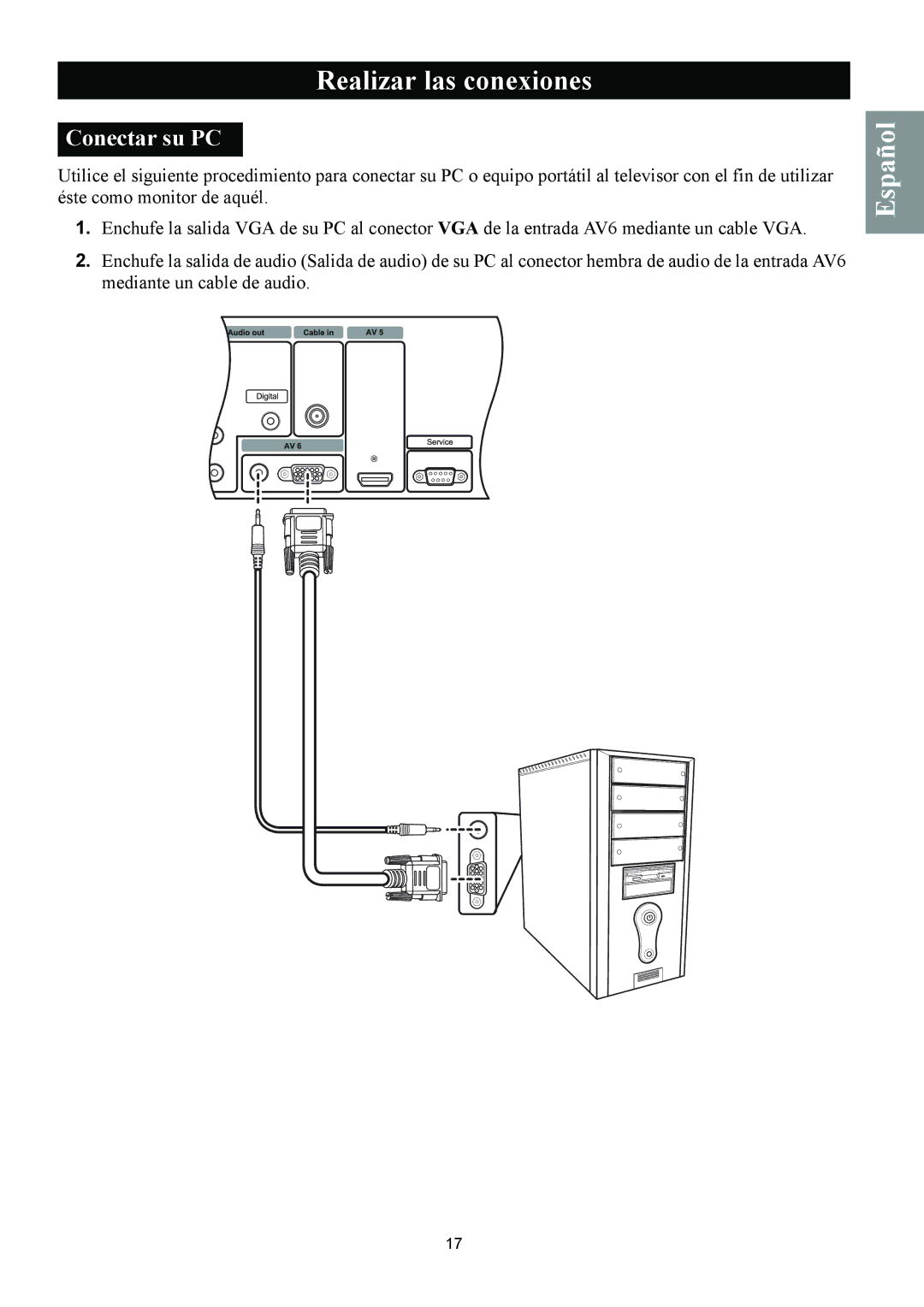 Magnavox 50ML8105D/17 owner manual Conectar su PC 