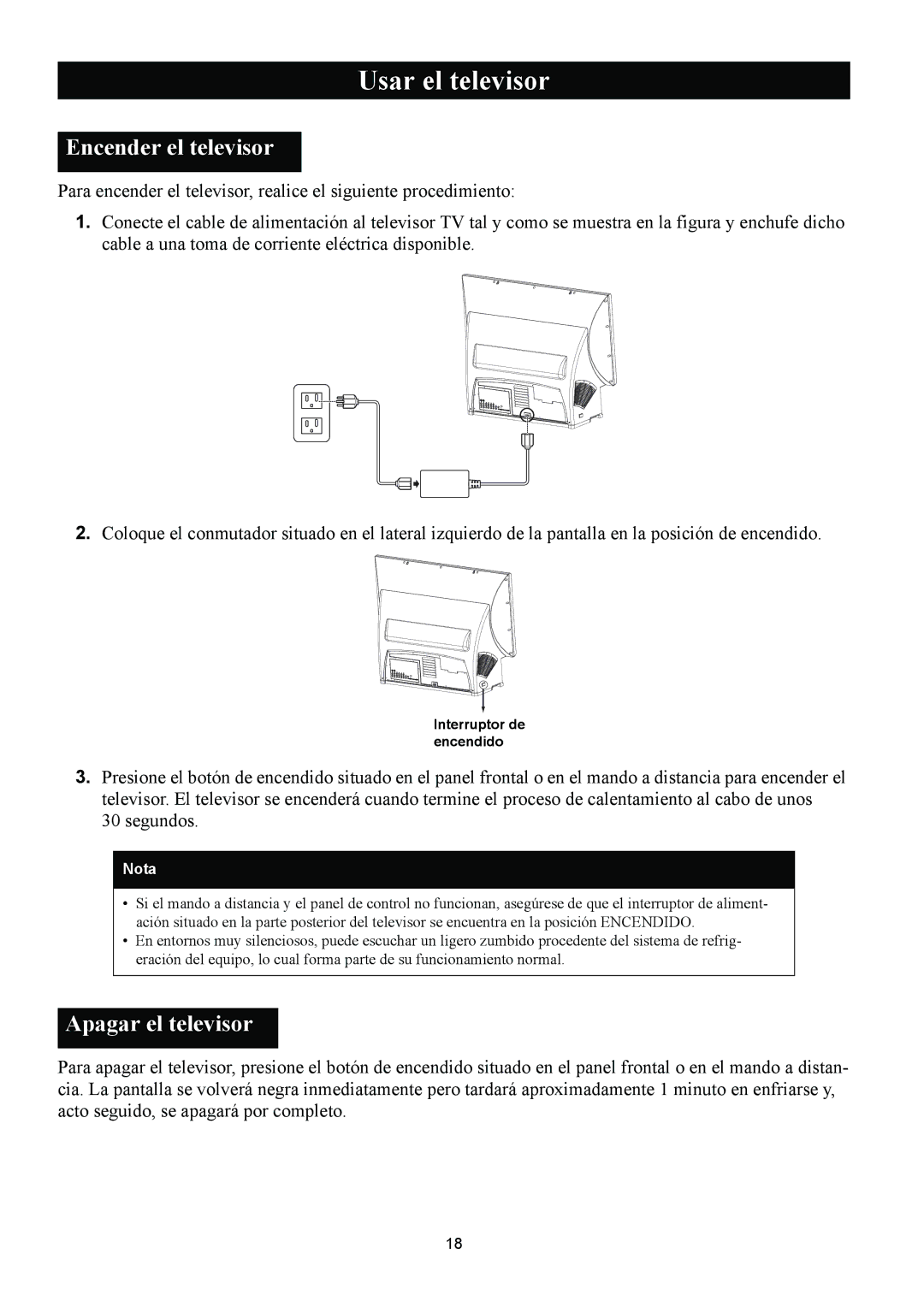 Magnavox 50ML8105D/17 owner manual Usar el televisor, Encender el televisor, Apagar el televisor 