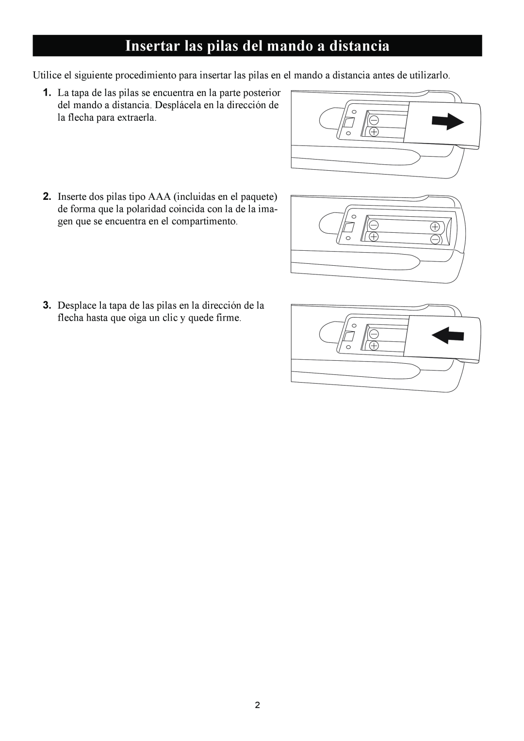 Magnavox 50ML8105D/17 owner manual Insertar las pilas del mando a distancia 