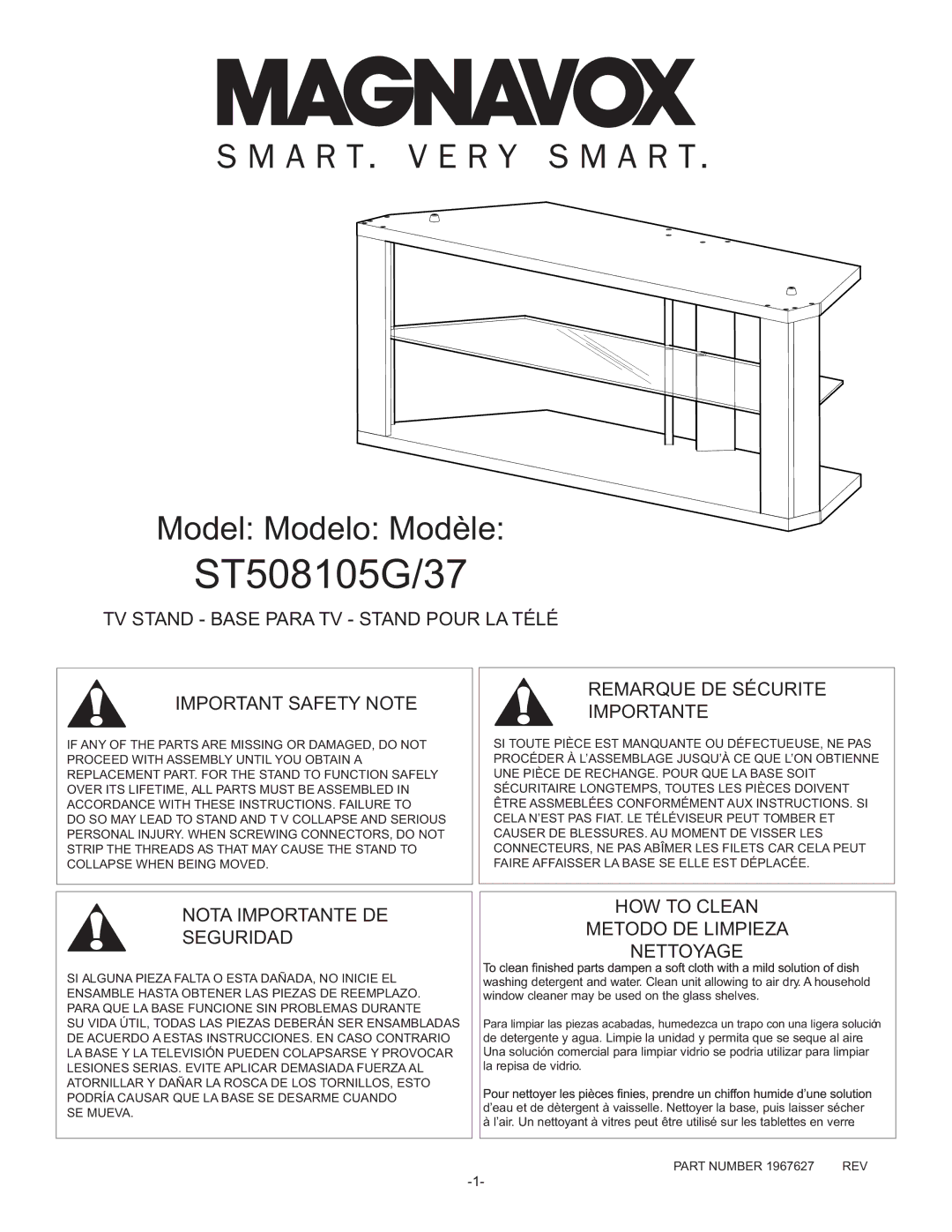 Magnavox 50ML8205D/17 manual ST508105G/37 