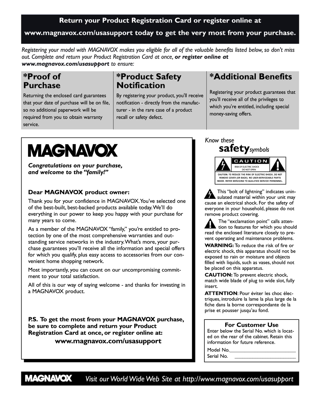 Magnavox 51MP6200D user manual 